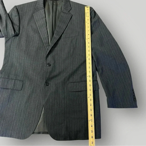 BURBERRY London Blazer Stripe Gray Wool Sz 42L - Picture 9 of 13